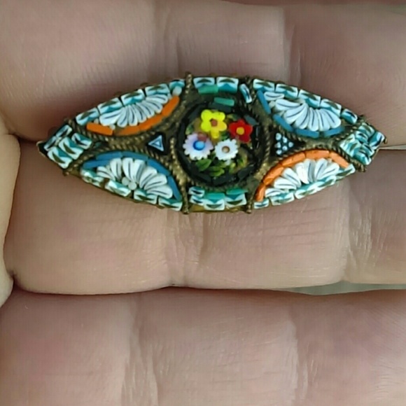 1920's Italy Micro Mosaic Brooch Pin - Picture 2 of 6